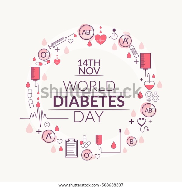 Creative Illustrationposter Banner World Diabetes Day Stock Vector ...