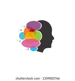 creative illustrations of human head design logos
