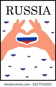 Ilustraciones creativas en la bandera de Rusia