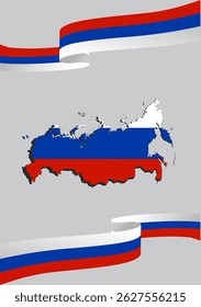 Ilustraciones creativas en la bandera de Rusia