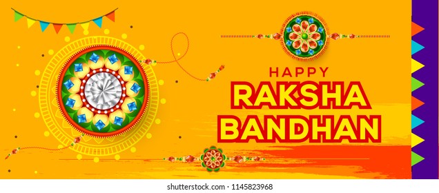 Creative illustration,sale banner or poster for indian festival of raksha bandhan celebration.