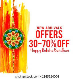 Creative illustration,sale banner or poster for indian festival of raksha bandhan celebration.