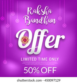 Creative illustration,sale banner or poster for indian festival of raksha bandhan celebration.