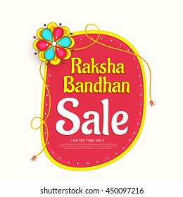 Creative illustration,sale banner or poster for indian festival of raksha bandhan celebration.