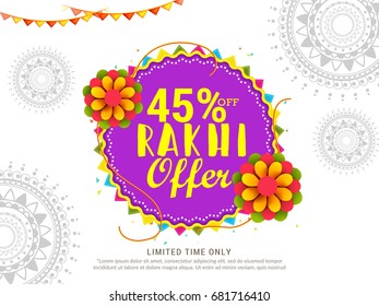 Creative illustration,sale banner or poster for indian festival of raksha bandhan celebration.