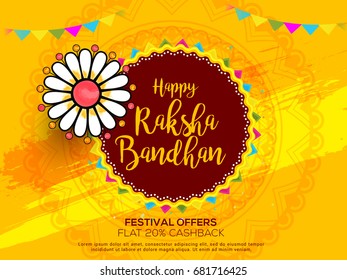 Creative illustration,sale banner or poster for indian festival of raksha bandhan celebration.