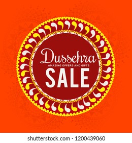 Creative illustration,sale banner or sale poster for Dussehra celebration.