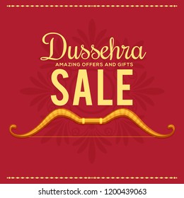 Creative illustration,sale banner or sale poster for Dussehra celebration.