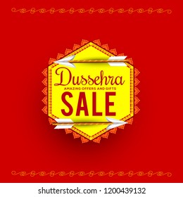 Creative illustration,sale banner or sale poster for Dussehra celebration.