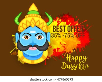 Creative illustration,sale banner or sale poster for Dussehra celebration.