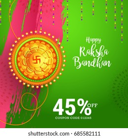 Creative illustration,sale banner or sale poster for indian festival of raksha bandhan celebration.