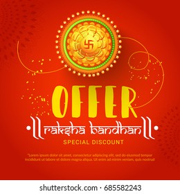 Creative illustration,sale banner or sale poster for indian festival of raksha bandhan celebration.