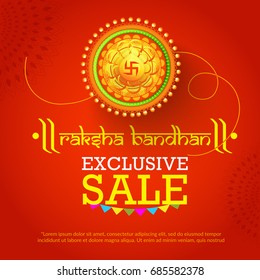 Creative illustration,sale banner or sale poster for indian festival of raksha bandhan celebration.