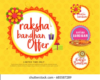 Creative illustration,sale banner or sale poster for indian festival of raksha bandhan celebration.