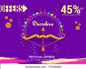 Creative illustration,sale banner or sale poster for Dussehra celebration.