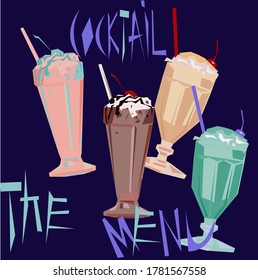 creative image of the cocktail menu .Minimalism style