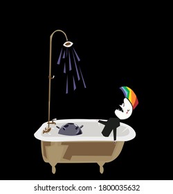 creative image of a person in the bathroom