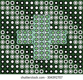 The creative image of the plus sign in the form of electronic circuits
