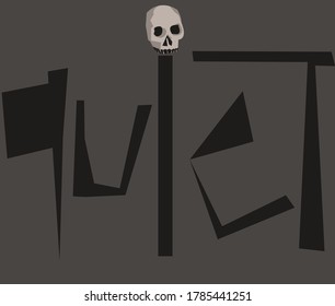 creative image of a skull with the name quiet