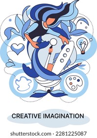 Creative imagination and creativity, original thinking. Originative fantasy of designer or artist. Ability to see things in new line and find unusual solutions to problematic problems in creation