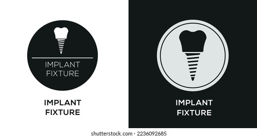 Icono creativo (fijación de implantación), signo de vector.