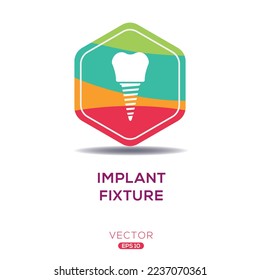 Icono creativo (fijación de implantación), signo de vector.