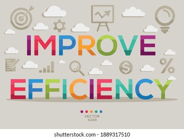 Palabra creativa (mejora de la eficiencia) Banner Word con iconos, ilustración vectorial.
