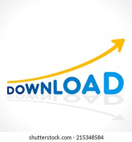 creative increase download growth graph  in website concept vector