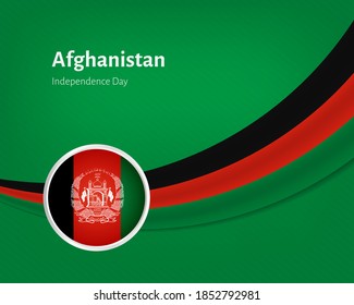 Creative independence day of Afghanistan greeting background with wavy flag illustration