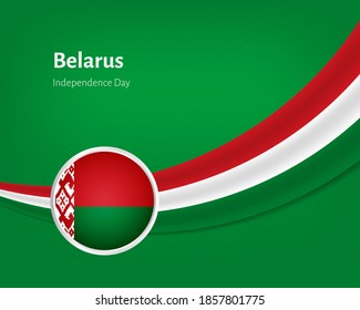 Día creativo de la independencia de Bielorrusia saluda el fondo con una bandera ondulada ilustración