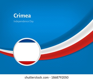 Día creativo de la independencia de Crimea recibe antecedentes con una ondulada ilustración de la bandera