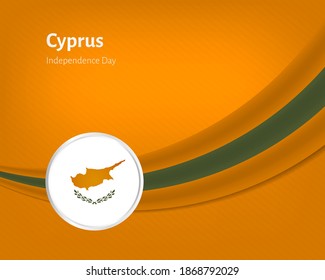Creative independence day of Cyprus greeting background with wavy flag illustration