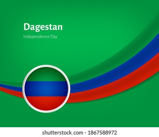 Día creativo de la independencia de Daguestán saludando el fondo con una ondulada ilustración de la bandera