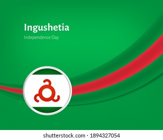 Creative independence day of Ingushetia greeting background with wavy flag illustration