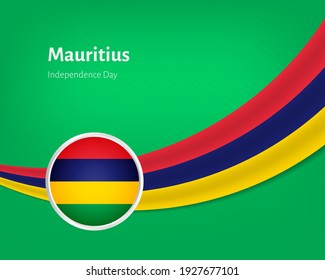 Creative independence day of Mauritius greeting background with wavy flag illustration