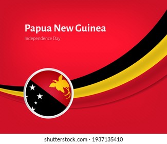 Creative independence day of Papua New Guinea greeting background with wavy flag illustration