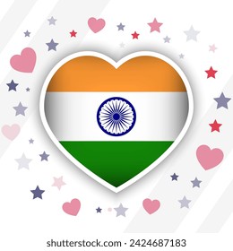 Creative India Flag Heart Icon