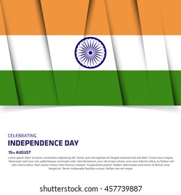 Creative India Flag with text for poster. Indian Independence Day