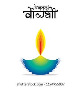 creative indian diwali festival of light and fire design by brush stroke