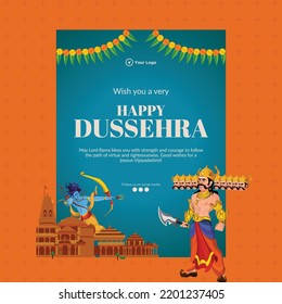 Creative Indian festival happy Dussehra banner design template. 