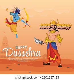 Creative Indian festival happy Dussehra banner design template. 