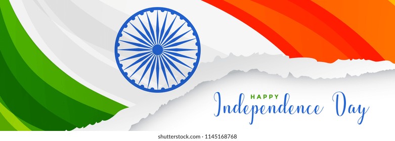 creative indian flag banner design in paper cut style