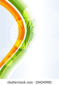 Creative Indian flag color background with wave for Independence Day, Republic Day and other occasion. Vector Illustration .EPS10.