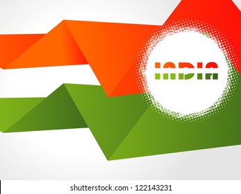 Creative Indian flag color background with wave for Independence Day, Republic Day