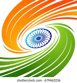 Creative Indian Flag colors abstract background with ashoka wheel for Independence Day and Republic Day celebration.