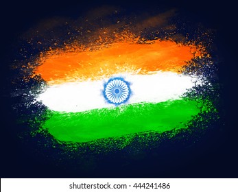 Creative Indian Flag design made by tricolor splash for Happy Independence Day and Republic Day celebration.