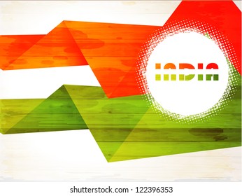 Creative Indian flag with grunge texture for Independence Day and Republic Day