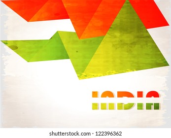 Creative Indian flag with grunge texture for Independence Day and Republic Day