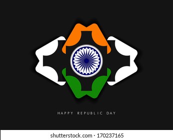 Creative Indian flag theme design element on dark color background. vector illustration