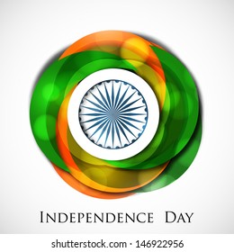 Creative Indian Independence Day Konzept mit Ashoka Wheel.